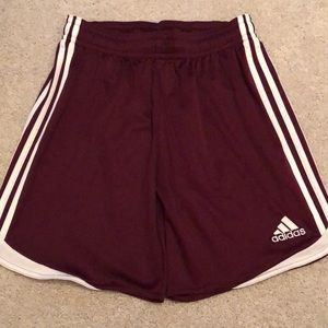 Climate cool Adidas shorts maroon and white size M
